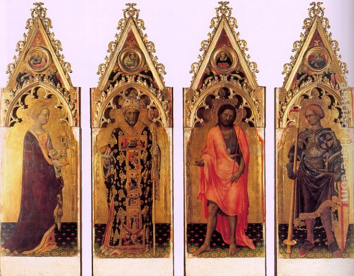 Four Saints of the Poliptych Quaratesi painting - Gentile da Fabriano Four Saints of the Poliptych Quaratesi art painting